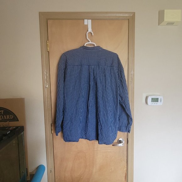 The Disney Store Mickey Mouse XXL Blue Check Button Down Shirt - Picture 2 of 5